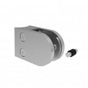 Pince à verre en inox pour garde corps - Tube rond - Dim. 45 x 63 mm - Ep. de 8.00 à 10.76mm