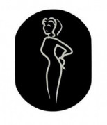Plaque de porte Femme en aluminium noir