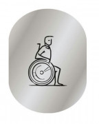 Plaque de porte Handicapé en aluminium gris
