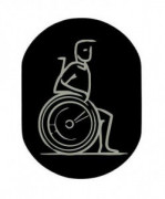 Plaque de porte Handicapé en aluminium noir