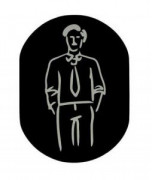 Plaque de porte Homme en aluminium noir