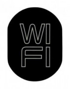 Plaque de porte WIFI en aluminium noir