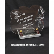 Plaque funéraire avec socle en granit