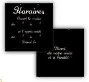 Plaque horaire d'ouverture
