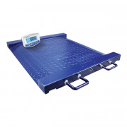 Plate-forme de pesée en acier avec rampes - Indicateur de pesé GK - Capacité : 500 kg - Dimensions plateau : 580 x 760 mm
