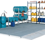 Plateforme de rétention en acier - Capacité de 20 à 225 L - Ht. 78 ou 123 mm