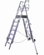 Plate forme roulante repliable et réglable - Aluminium - Hauteurs de travail : 2.95 à 4.45 m