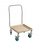 Plateau roulant pour panier 500x500 mm avec manche