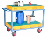 Plateforme de rétention en PEHD - Capacité 60 à 120 L - Dim. L1230 x l620 à 1230 x H115 mm