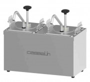 Pompe à sauce neutre 2 x 2,5 L inox