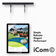 Porte affiche led vitrine double face