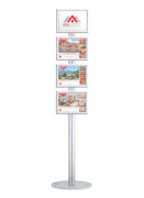 Porte affiche sur pied avec cadre - Aluminium - Format A4 ou A3 - Une face ou Double face