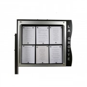 Porte menu extérieur à LED - 6 A4 - Dim. L910 x P6.5 x H750 mm