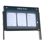 Porte menu mural à LED - 3 A4 - Dim. L810 x P6.5 x H530 mm