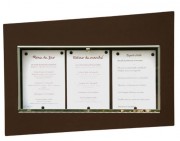 Porte-menu mural lumineux - 3 A4 - Dim. L82 x P7 x H60 cm