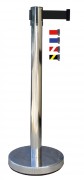 Poteau chromé balisage à sangle 2 m