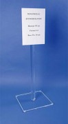 Poteau d'information en plexiglas sur pied - Format A4 vertical - Hauteur totale 95 cm