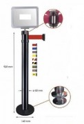 Poteau noir balisage à sangle 4.30 m