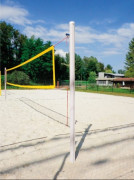 Poteaux de beach volley pour compétition en aluminium plastifié - Tube ? 90 mm - Tension du filet par treuil