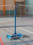 Poteaux de badminton lestés - Entraînement / Scolaire – H.1550 mm x P.600 mm x L.500 mm - Acier carrés plastifiés - 1 ou 2 lest de 20 kg