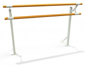 Potelet pour barre à danser - Hauteur console haute : 1050 mm - Distance depuis le mur d’appui 550 mm - Acier plastifié blanc - Console simple ou Double