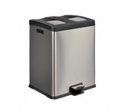 Poubelle à pédale inox pour tri sélectif - 2 x 12 L à 3 x 12 L