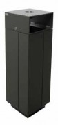Corbeille extérieure carrée avec cendrier - 50 L