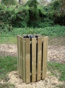 Poubelle carrée en bois 100l