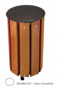 Poubelle extérieure 63 L – En bois exotique – Avec ou sans couvercle – L.880 mm x ?.440 mm