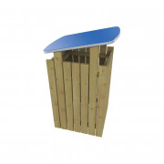 Poubelle extérieure en bois avec toit - Capacité sac 160L - L.480 x l.530 x H.750 mm - Toiture en PEHD