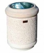 Poubelle extérieure finition bouchardée