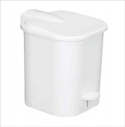Poubelle pédale carrée 4 L - Blanc