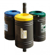 Poubelle de ville pour tri sélectif - 40 L - sur pied latéral  - à sceller