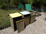 Poubelle de tri sélectif bois - 100 L - L.54 x l.50 x H.95 cm