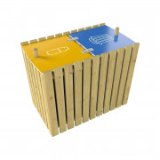 Poubelle tri sélectif en bois - Capacité : 2 x 100 L - L.520 x l.735 x H.750 mm - Couvercle en PEHD