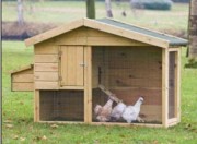 Poulailler en bois - Dim. L218 x P78 x H136 cm