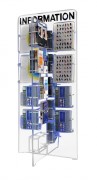 Présentoir brochure sur pied en plexiglas - 56 cases