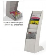 Présentoir pour brochure sur pied - 6 cases - Format A4