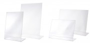 Présentoir incliné forme L - En acrylique - A3 à A6 - Horizontal ou Vertical