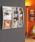 Présentoir mural porte documents - 4 ou 5 cases - A4 à 1/3A4