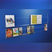 Présentoir brochure mural en plexi - L 148 x l 62 cm