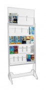 Présentoir brochure sur pieds en plexiglas - 23 cases