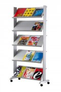 Présentoir brochures à roulettes - 5 tablettes - Format A1