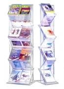 Porte brochures zig zag - Format A4 ou A3 - 7 tablettes