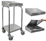 Pupitre d'atelier mobile en inox - Dim. L520 x l520 x H1150 mm