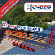 Rack à palette rayosar - hauteur 5 500mm, longueur 13 980mm, profondeur 1 000mm