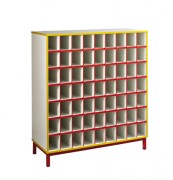 Range serviette scolaire - 28 ou 63 cases – L.1185 mm ou 600 mm - Panneau particules mélaminé