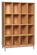 Armoire de rangement scolaire cases ouvertes - 12 ou 16 cases - L. 90 ou 120 cm - Panneau de particules mélaminé