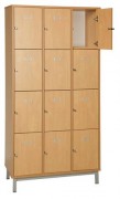 Casiers scolaires panneaux en particules - 12 ou 16 cases - H  x P : 1840 x 450 mm