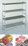 Rayonnage alimentaire fixe à clayettes amovibles